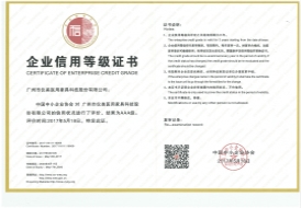 Enterprise credit grade certificate (AAA level)